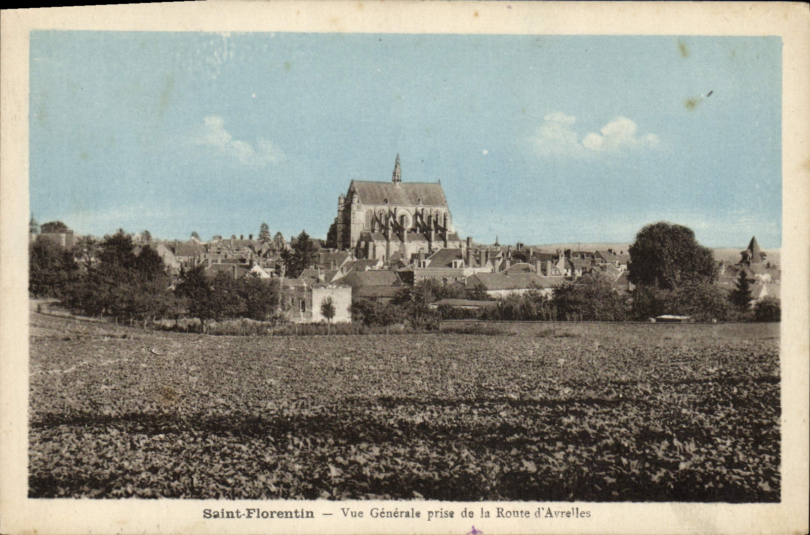VINTAGE POSTCARD St Florentin View taken of the Road of Avrelles