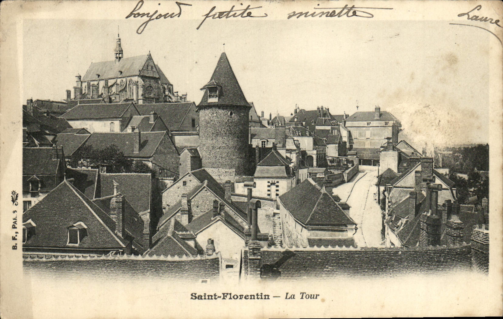 VINTAGE POSTCARD St Florentin the Tower
