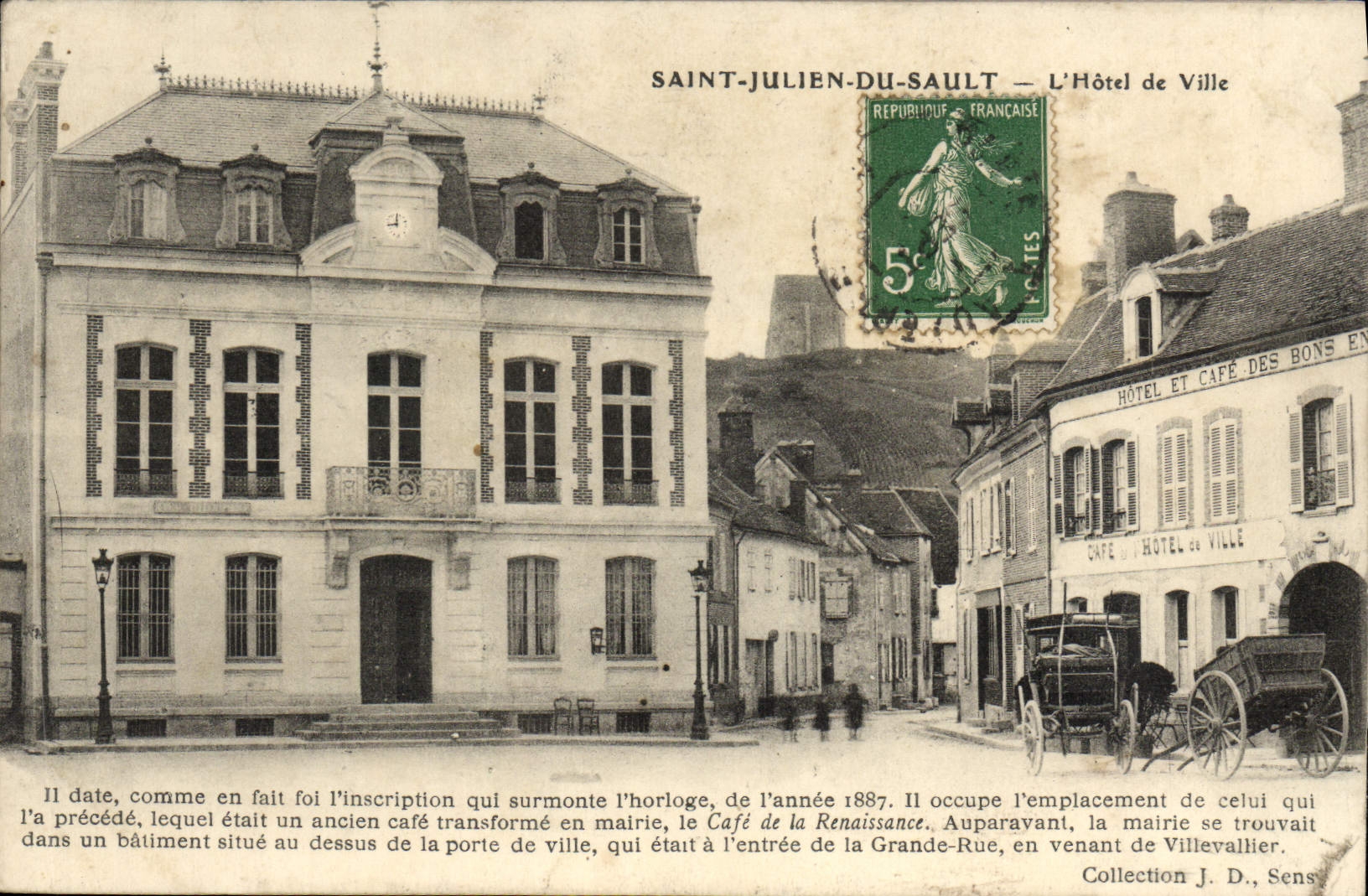 CPA Saint Julien du Sault L'Hotel de Ville