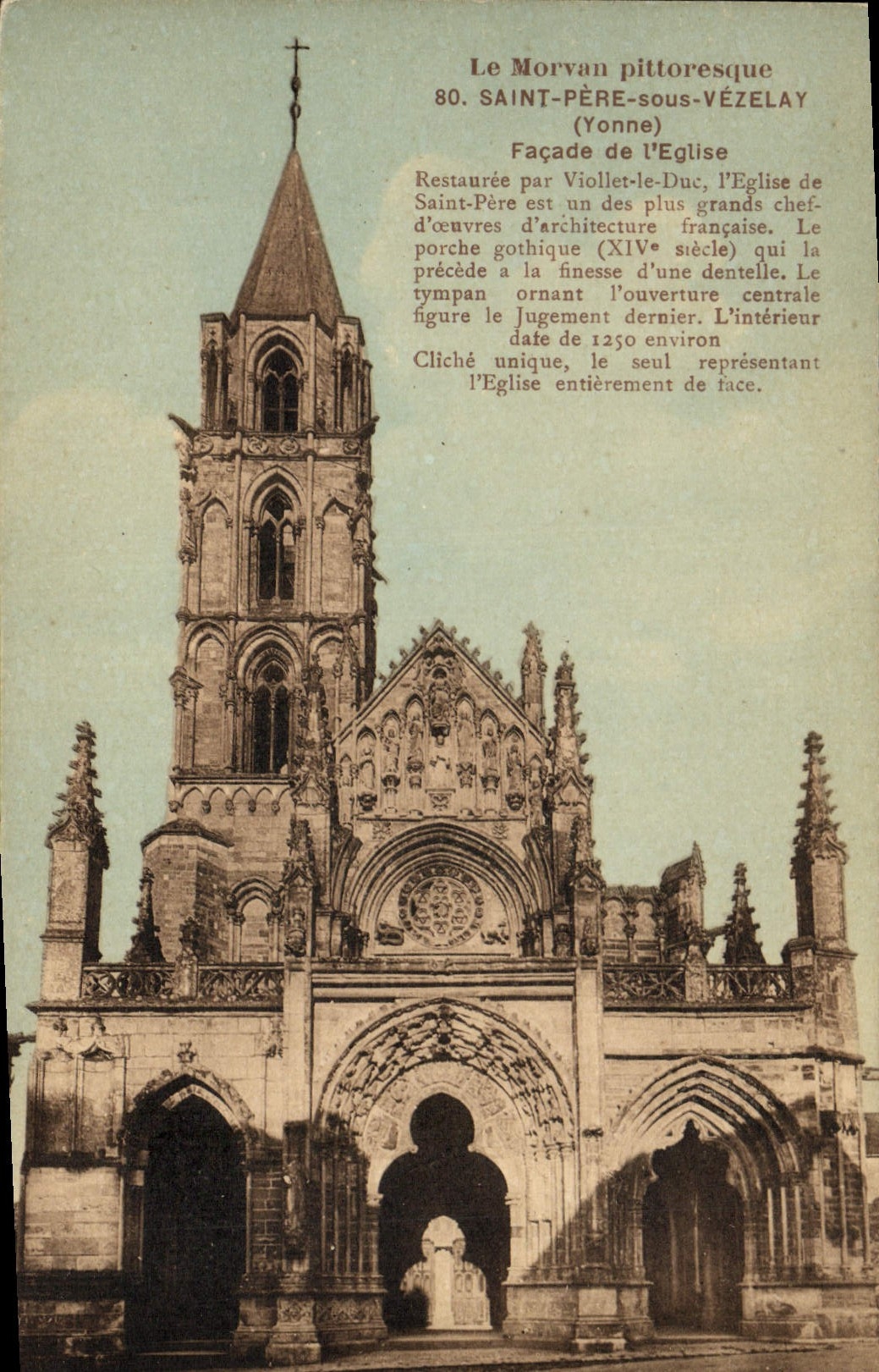 CPA Saint Pere historique Saint pere sous Vezelay Facade de l'Eglise