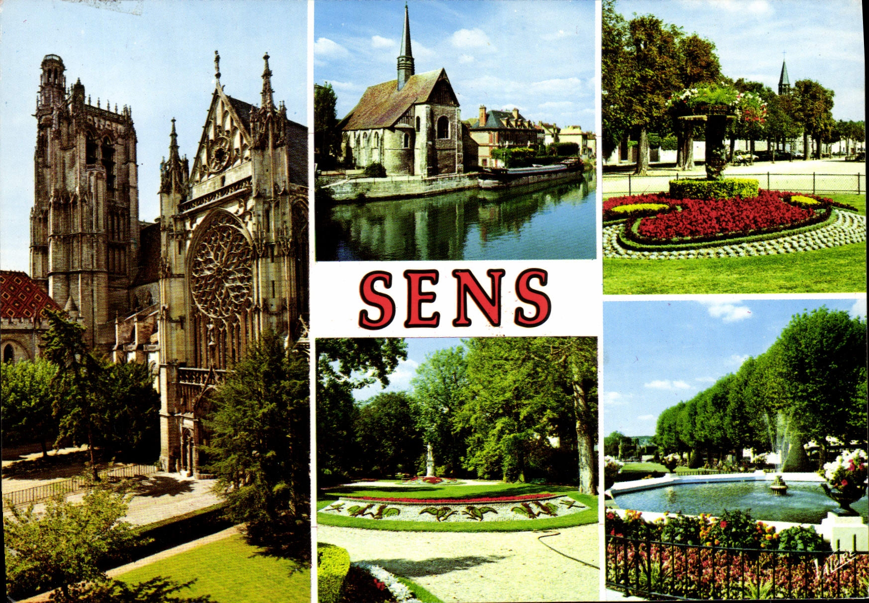 MODERN CARD Sens cathedral Saint Etienne Braces and the stone tower