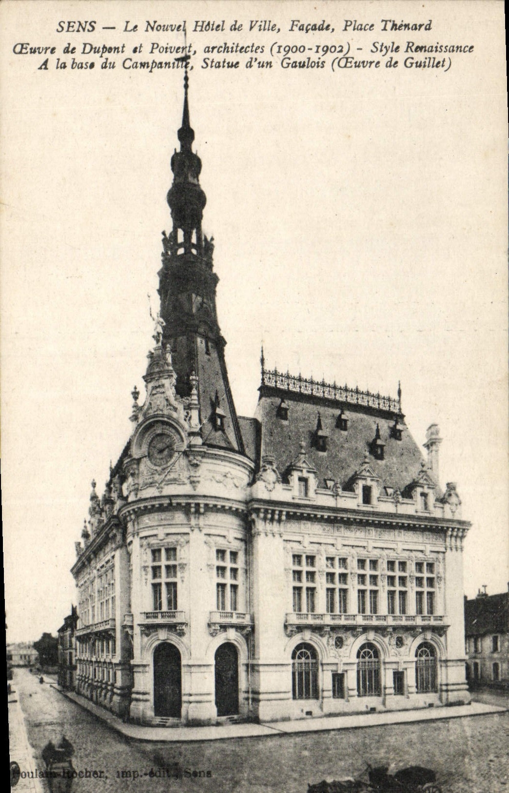 CPA Sens Le Hotel de Ville Facade Place Thenard