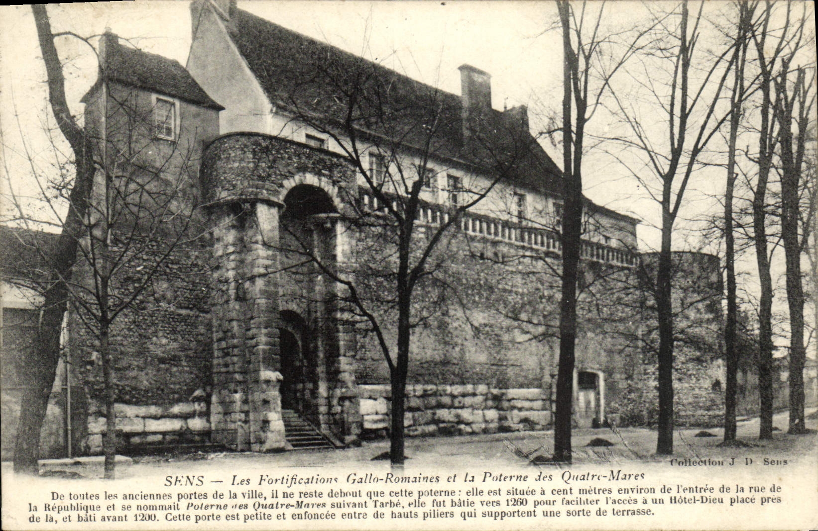 CPA Sens Les Fortification Gallo Romaines et la Poterne des Quatre Mares