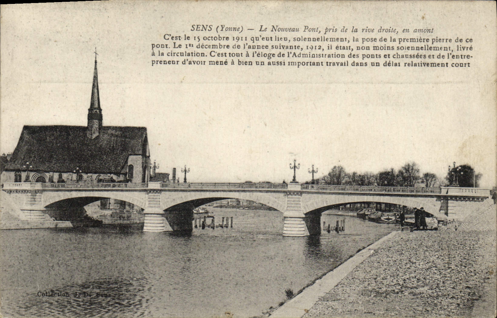 CPA Sens Le Nouveau Pont pris de la rive droite en amont