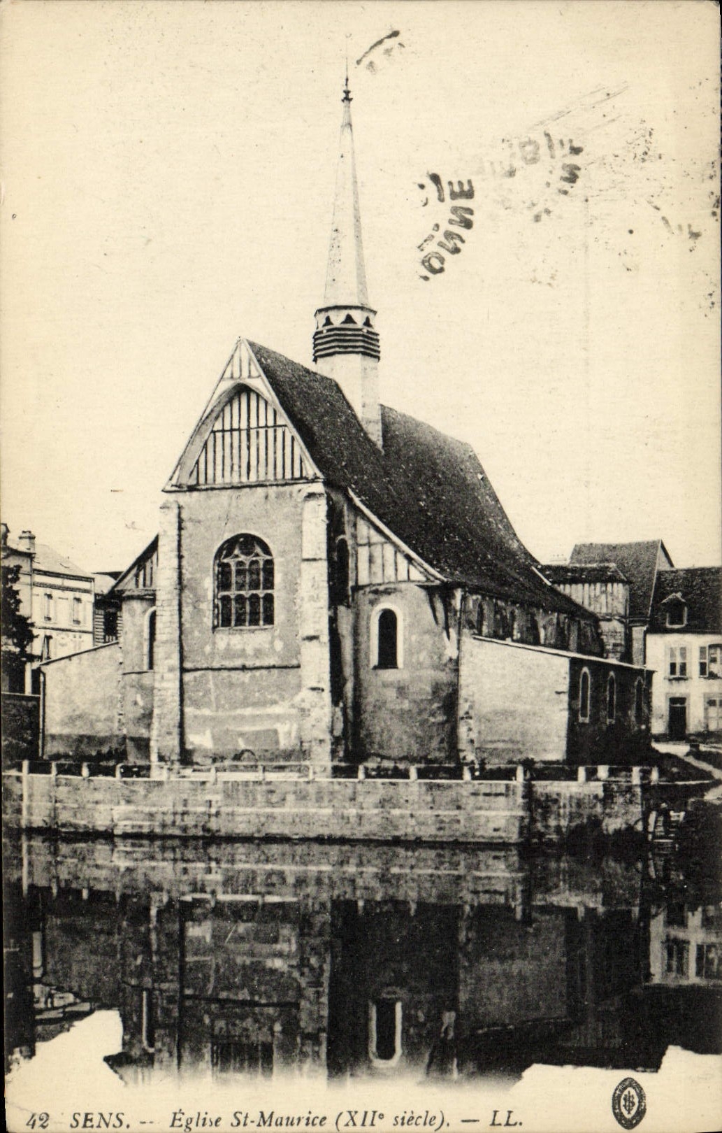 VINTAGE POSTCARD Sens Church St Maurice