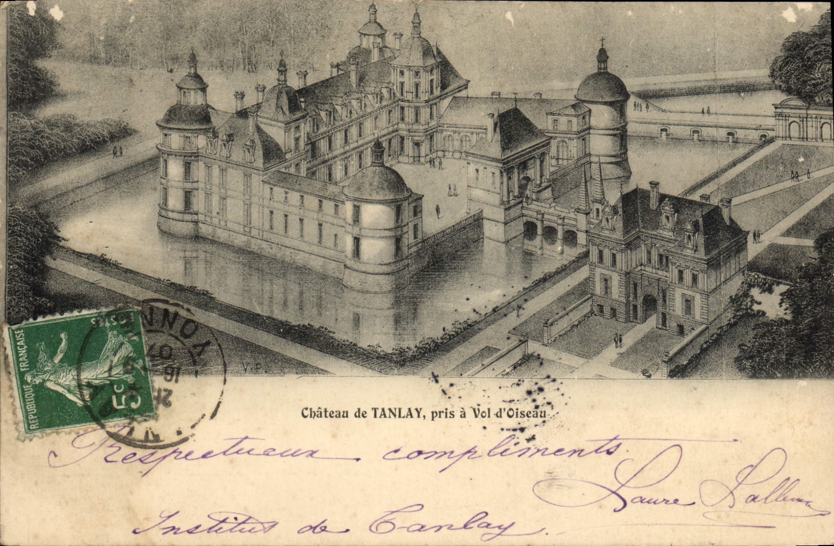 CPA Chateau De Tanlay Pris a Vol D'Oiseau