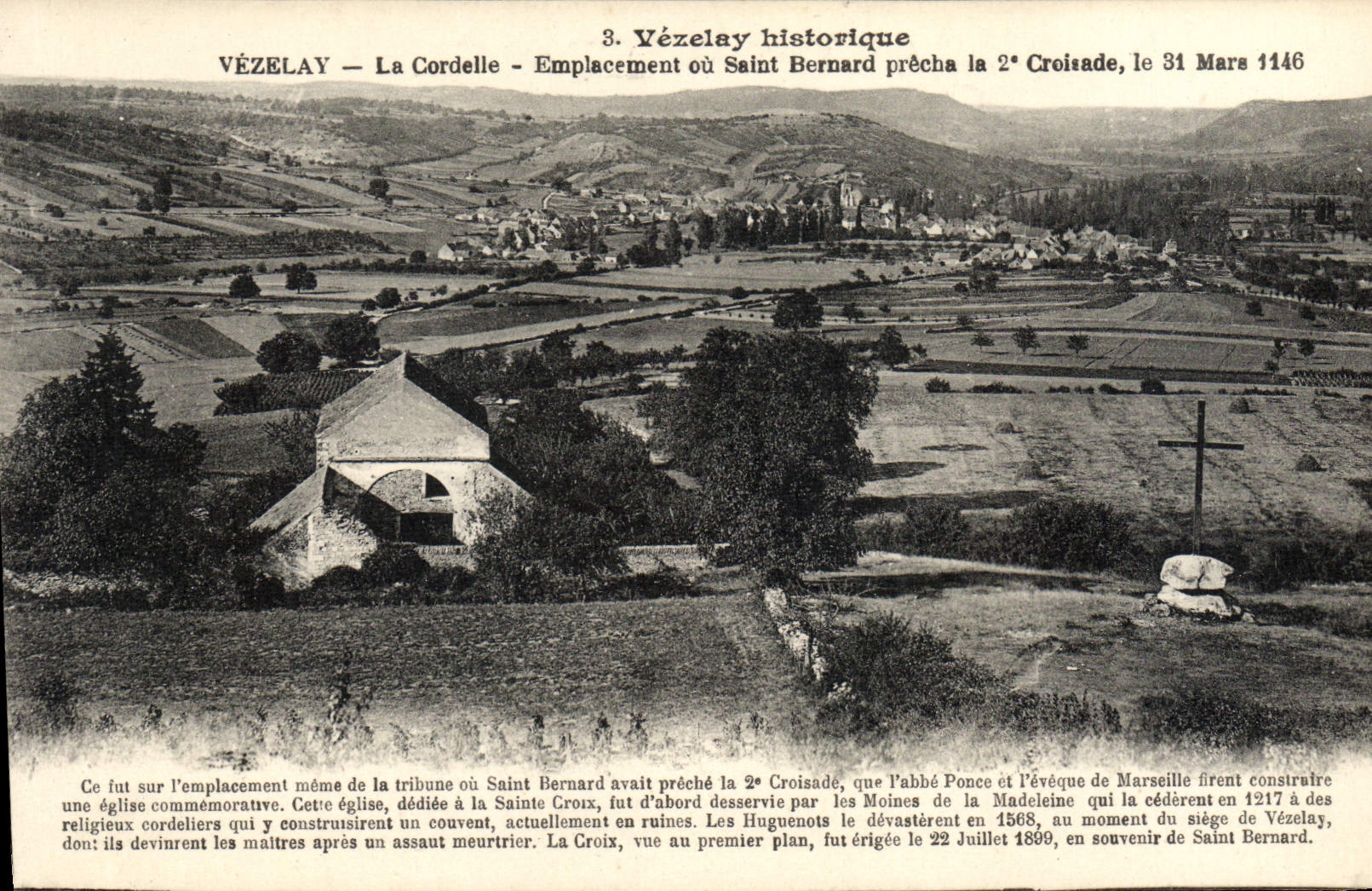 CPA Vezelay la Cordelle Emplacement ou Saint Bernard precha la croisade