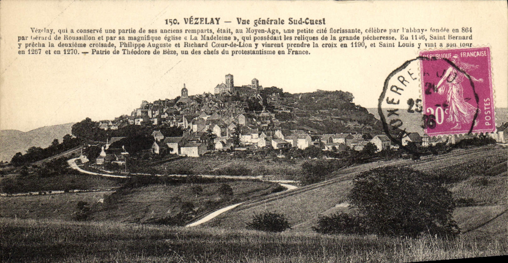 Opinión Cuest meridional de Vezelay de la POSTAL de la VENDIMIA
