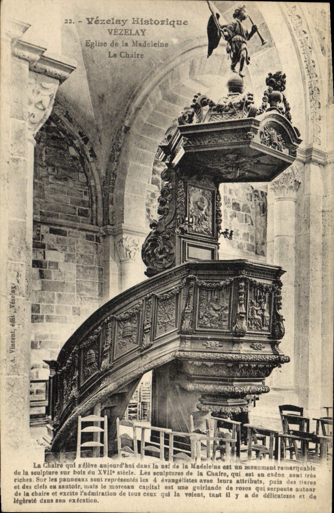 CPA Vezelay Eglise de la madeleine la chaire
