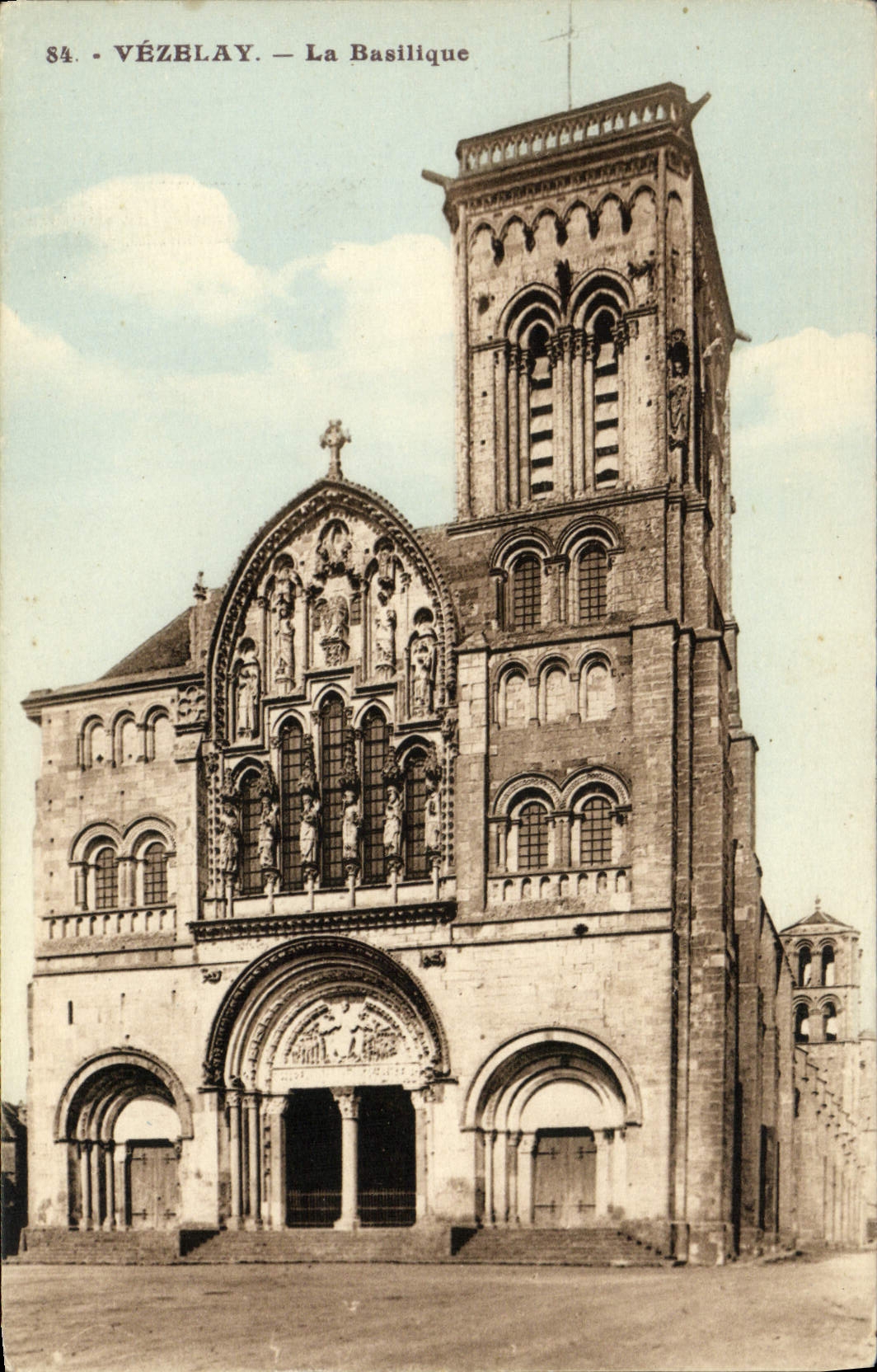 VINTAGE POSTCARD Vezelay the Basilica
