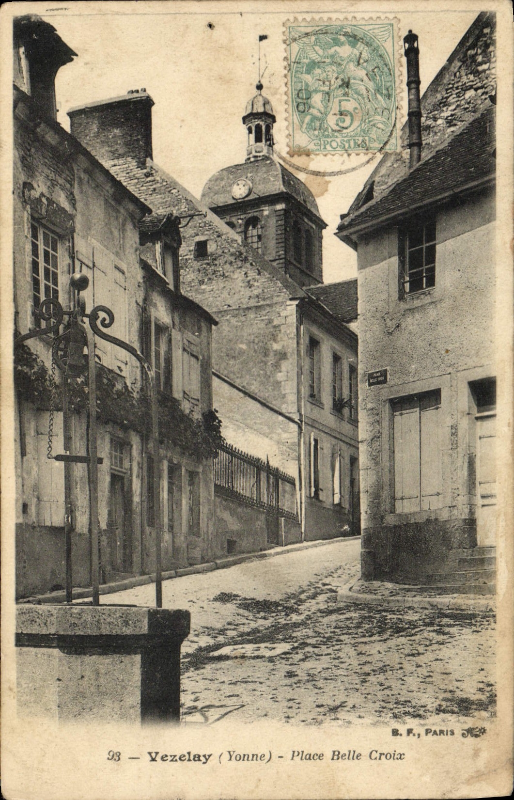 VINTAGE POSTCARD Vezelay Places Beautiful Cross