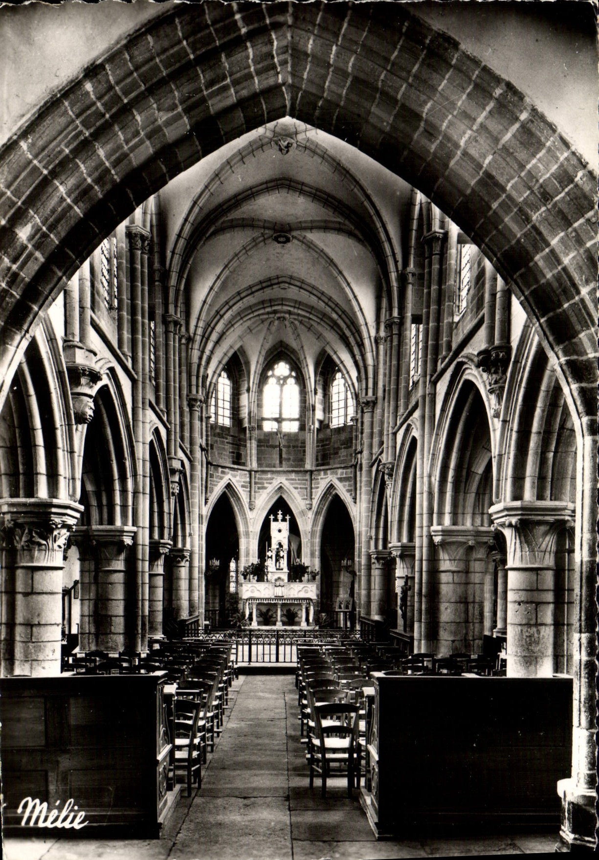 MODERN CARD St Father under Vezelay the nave of the church