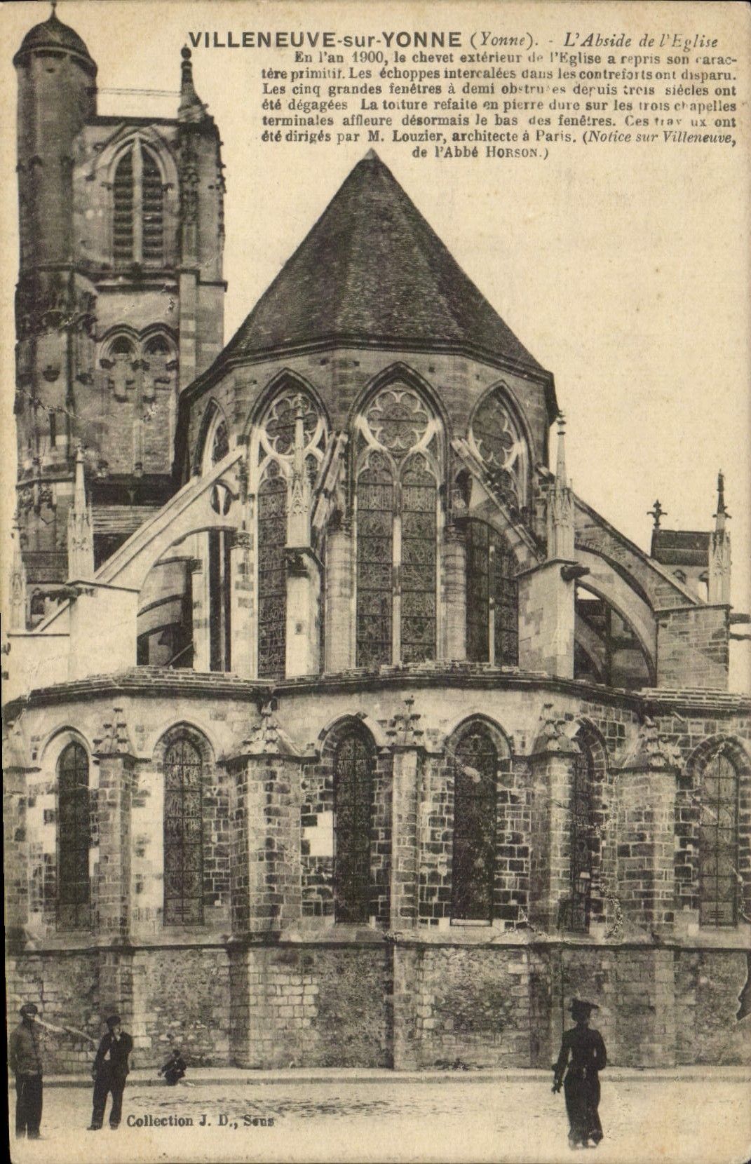 VINTAGE POSTCARD Villeneuve On Yonne the Apse of the Church