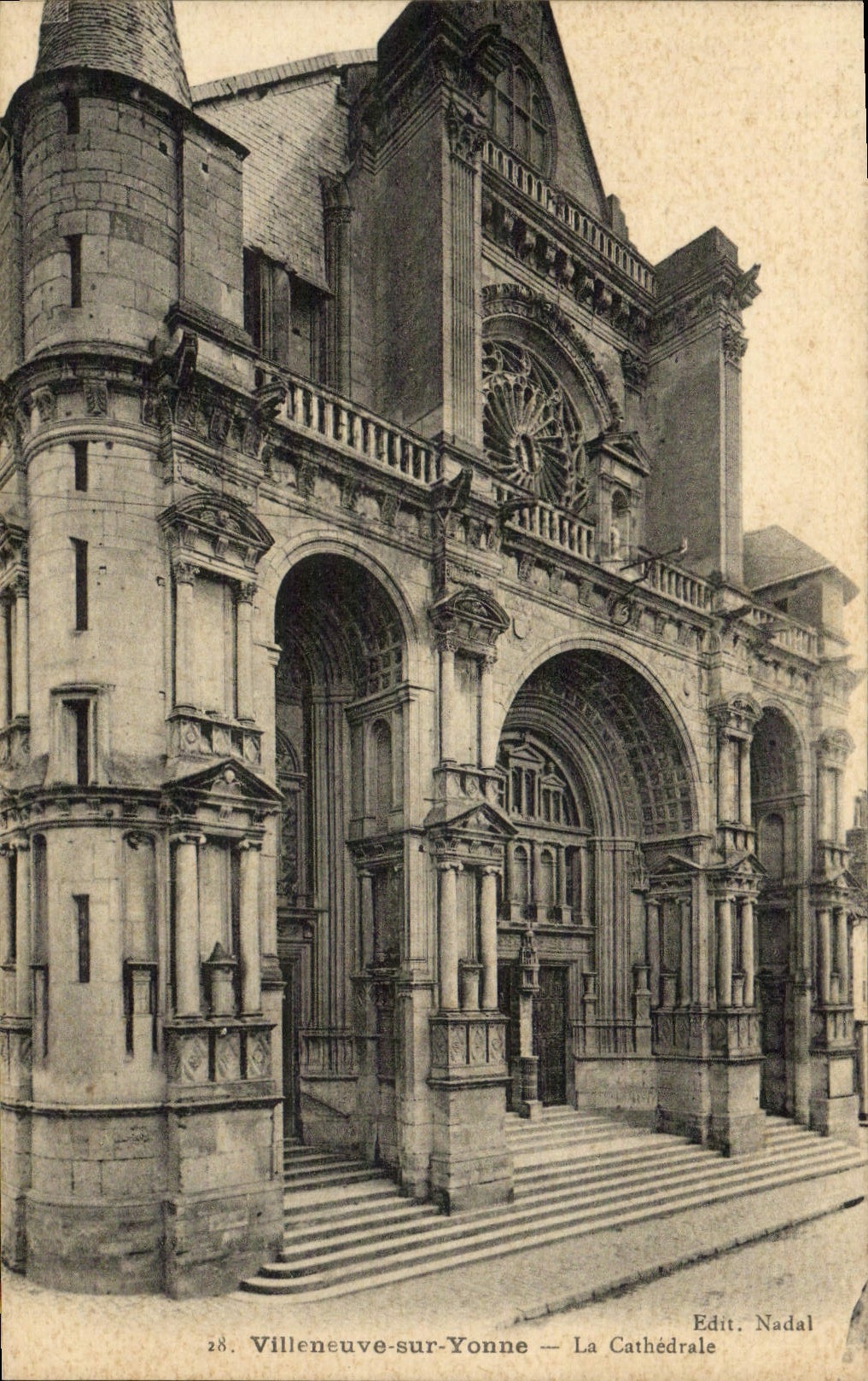 VINTAGE POSTCARD Villeneuve On Yonne the Cathedral