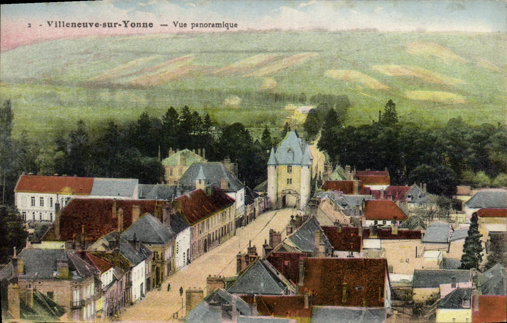 VINTAGE POSTCARD Villeneuve On Yonne Panoramic View
