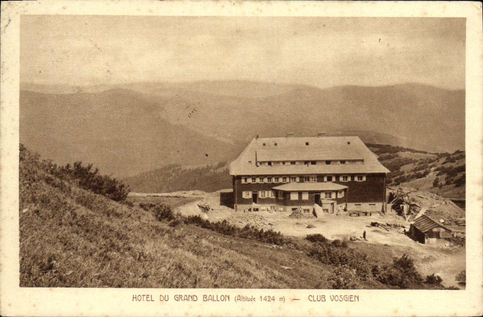 VINTAGE POSTCARD Hotel Of the Large Balloon Vosgean Club