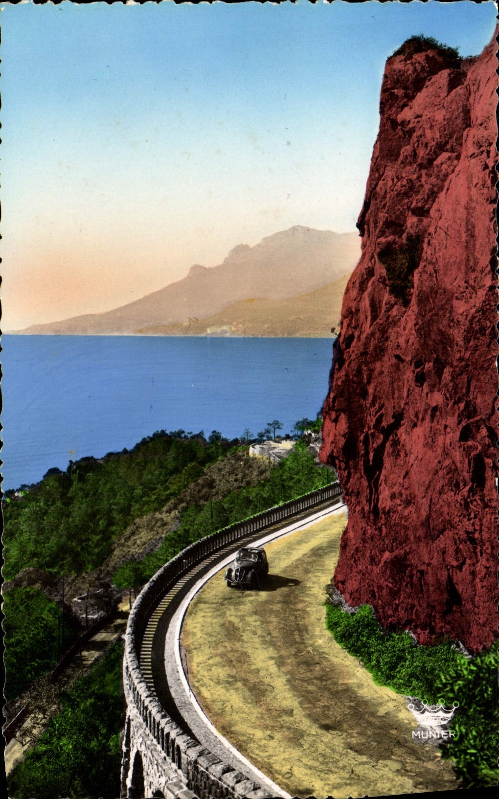 MODERN CARD the Dimension of Azure the Gold Cornice the Road Of the Seaside Between Theoule And Trayas