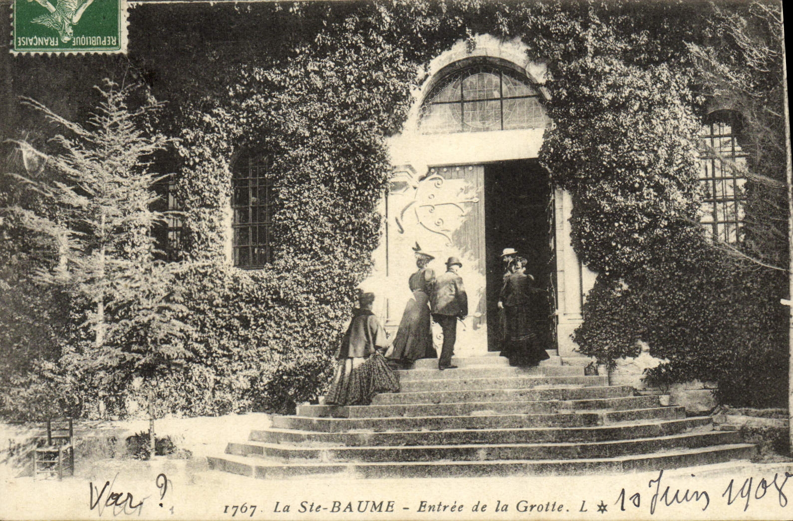 CPA La Ste Baume Entree De La Grotte