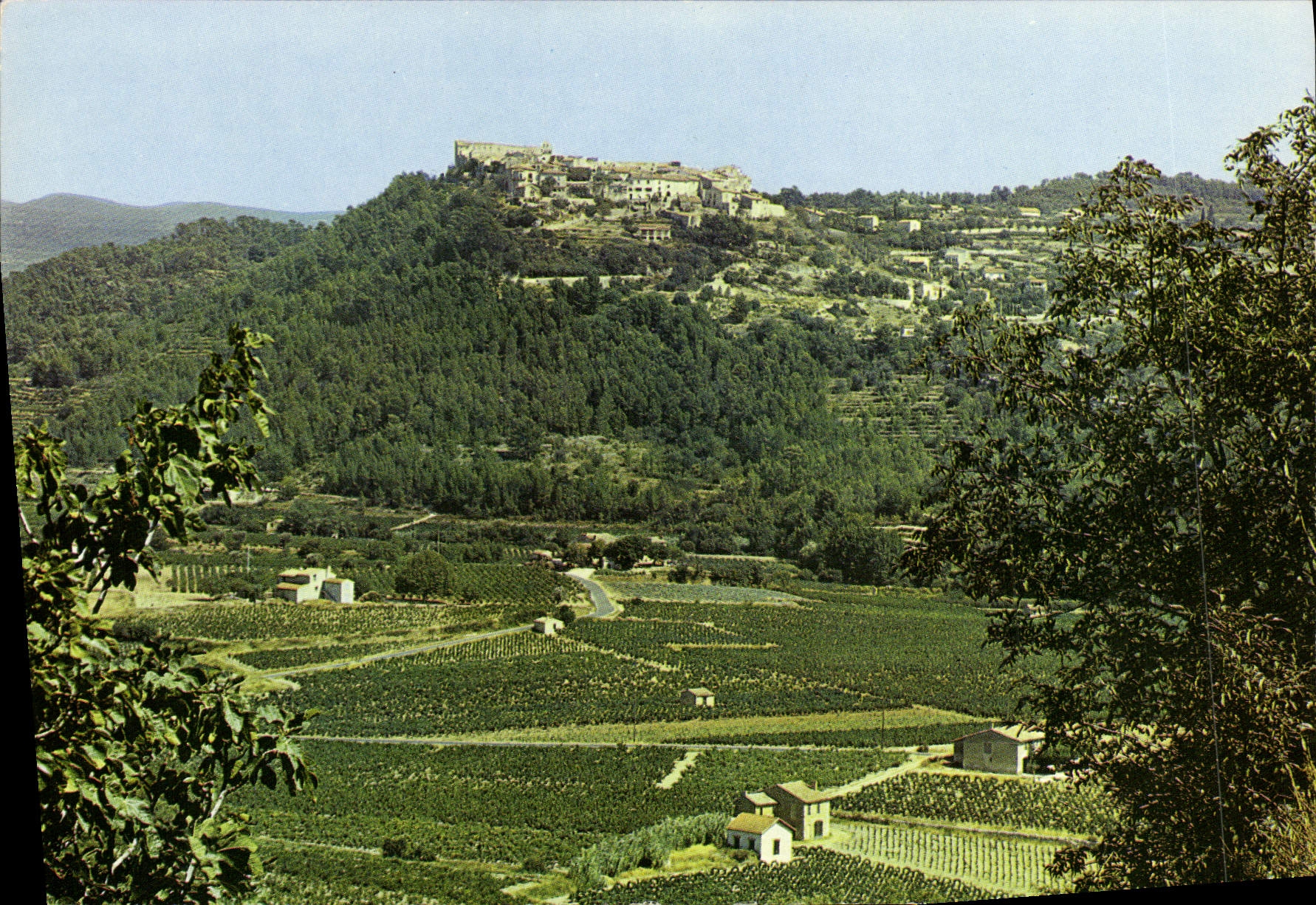 MODERN CARD Castellet Panoramic View On the Village