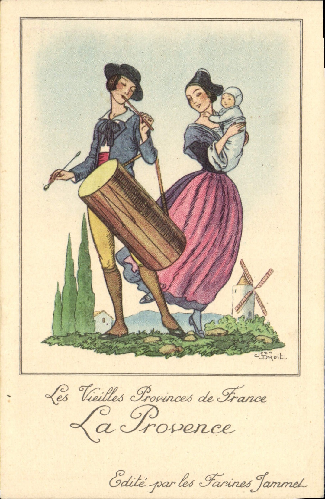 CPA Les Vieilles Provinces De France La Provence Farines Jammet Folklore Moulin a vent 