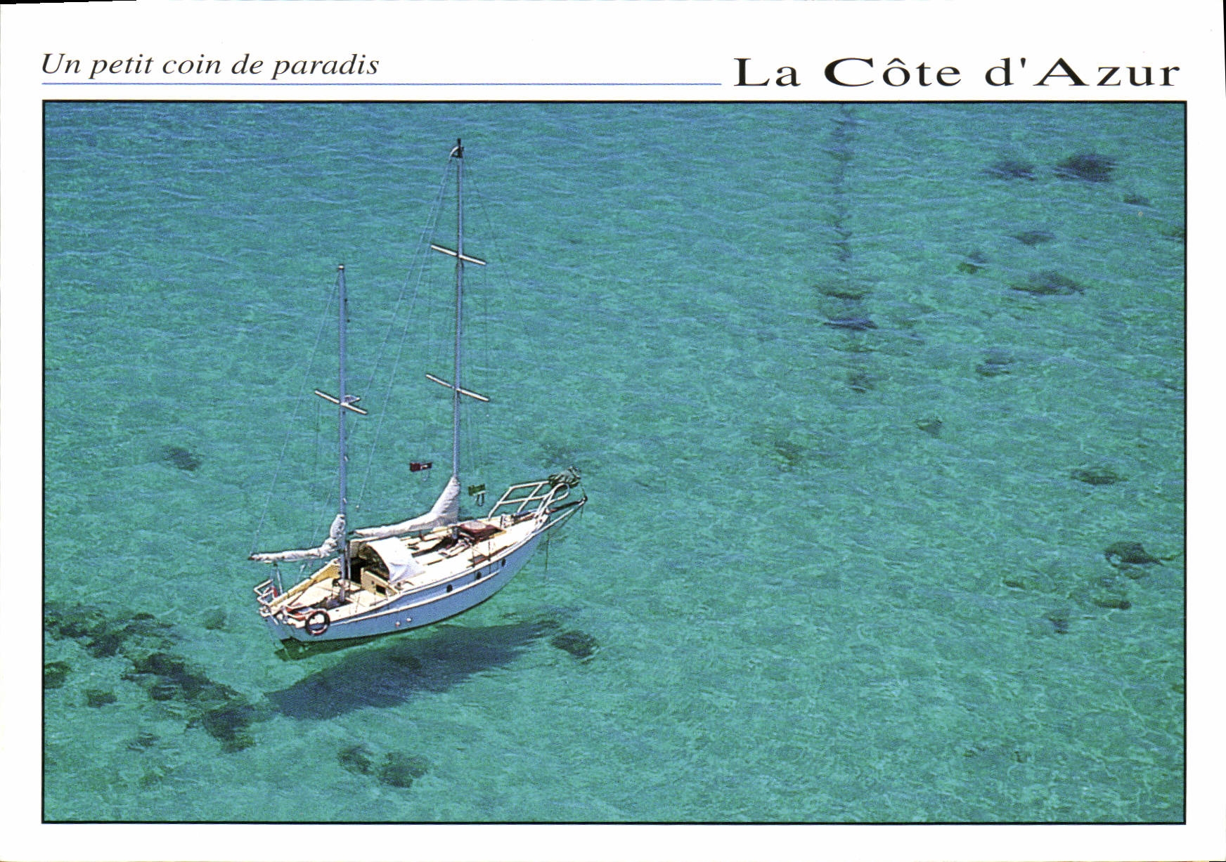 MODERN CARD a Little place Of Paradise the Dimension of Azure boat