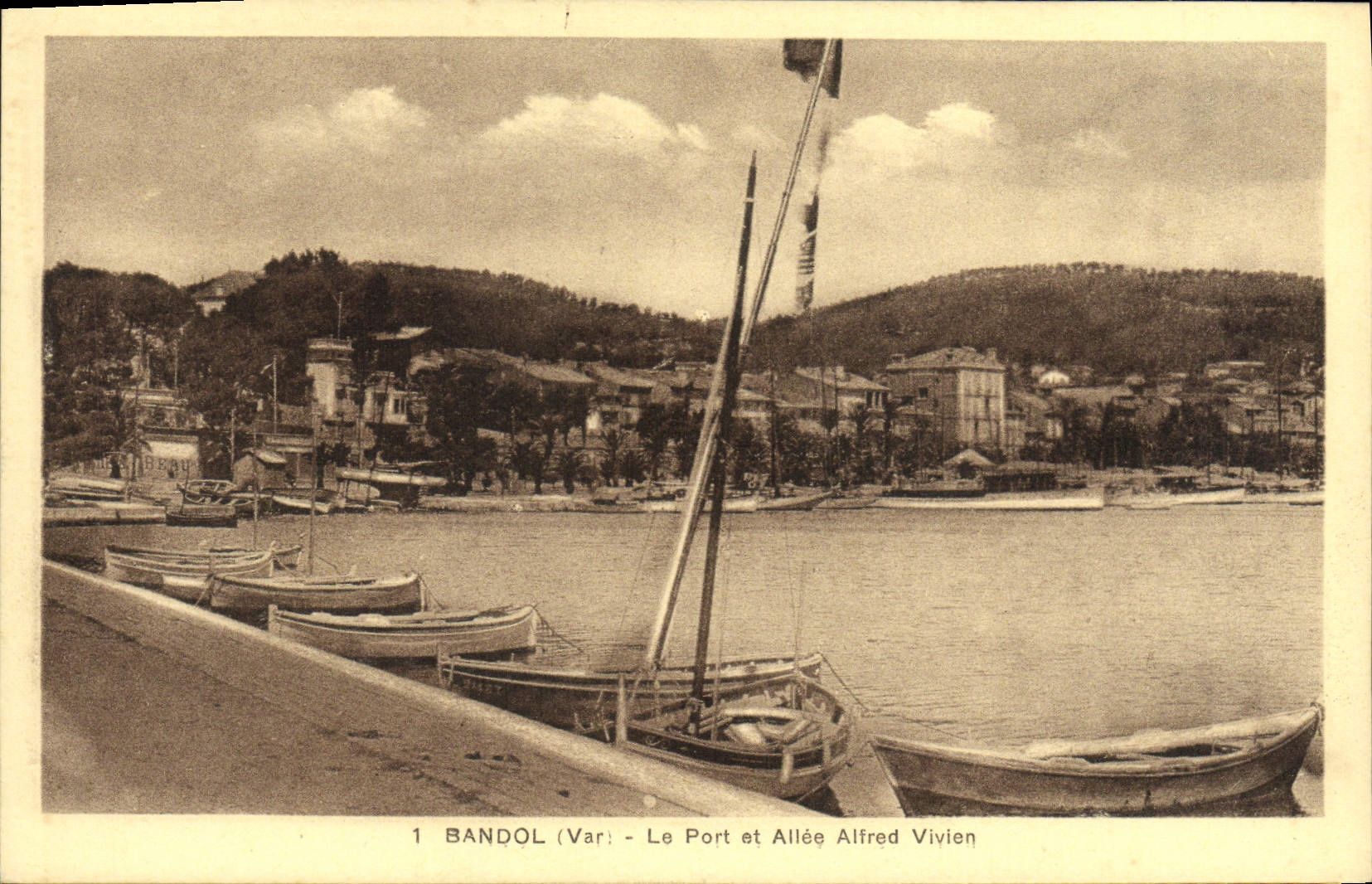 VINTAGE POSTCARD Bandol the Port And Alley Alfred Vivien