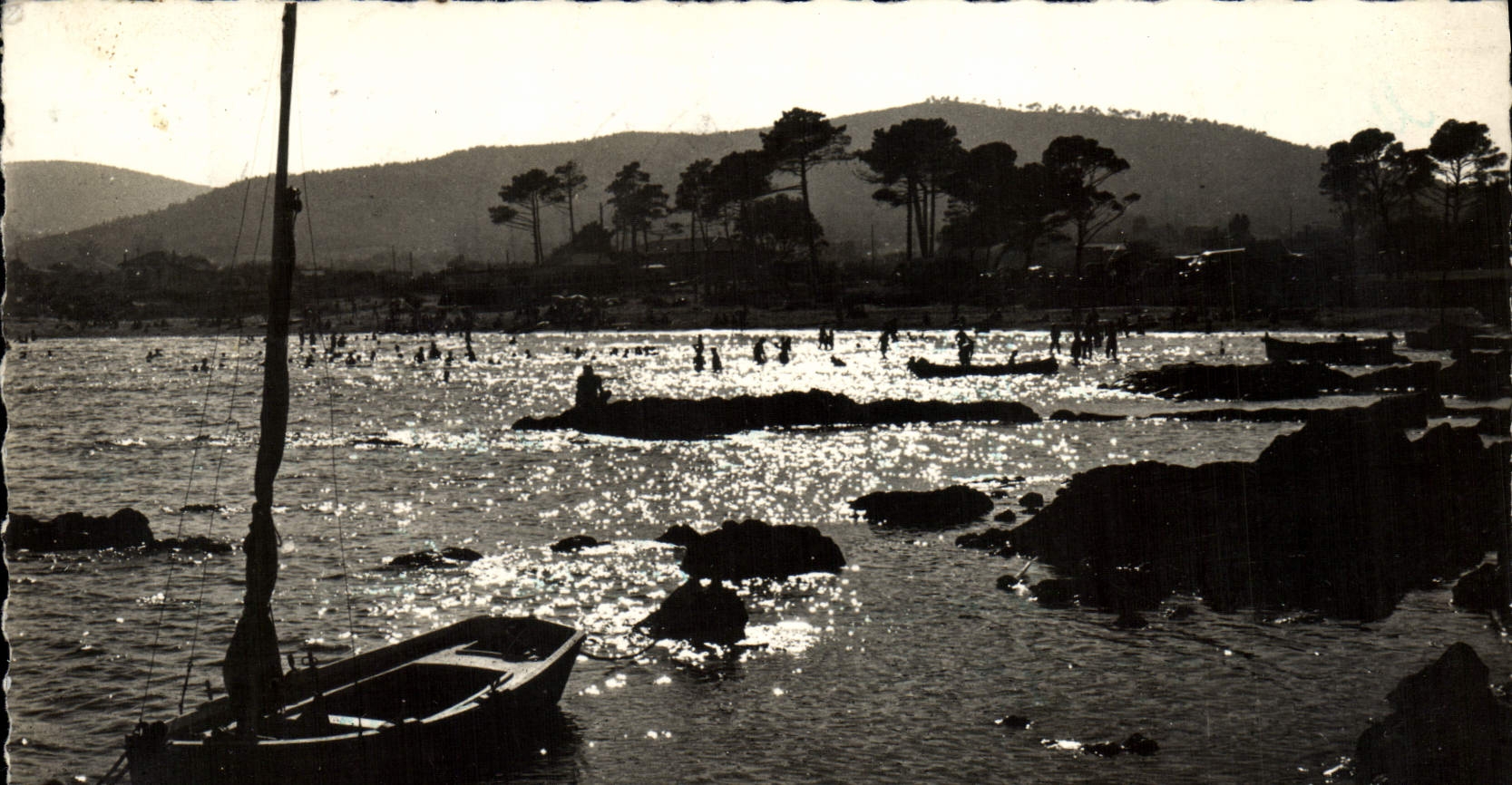 MODERN CARD Surroundings Of Bormes the Mimosas Sunset On the Beach Of Faviere