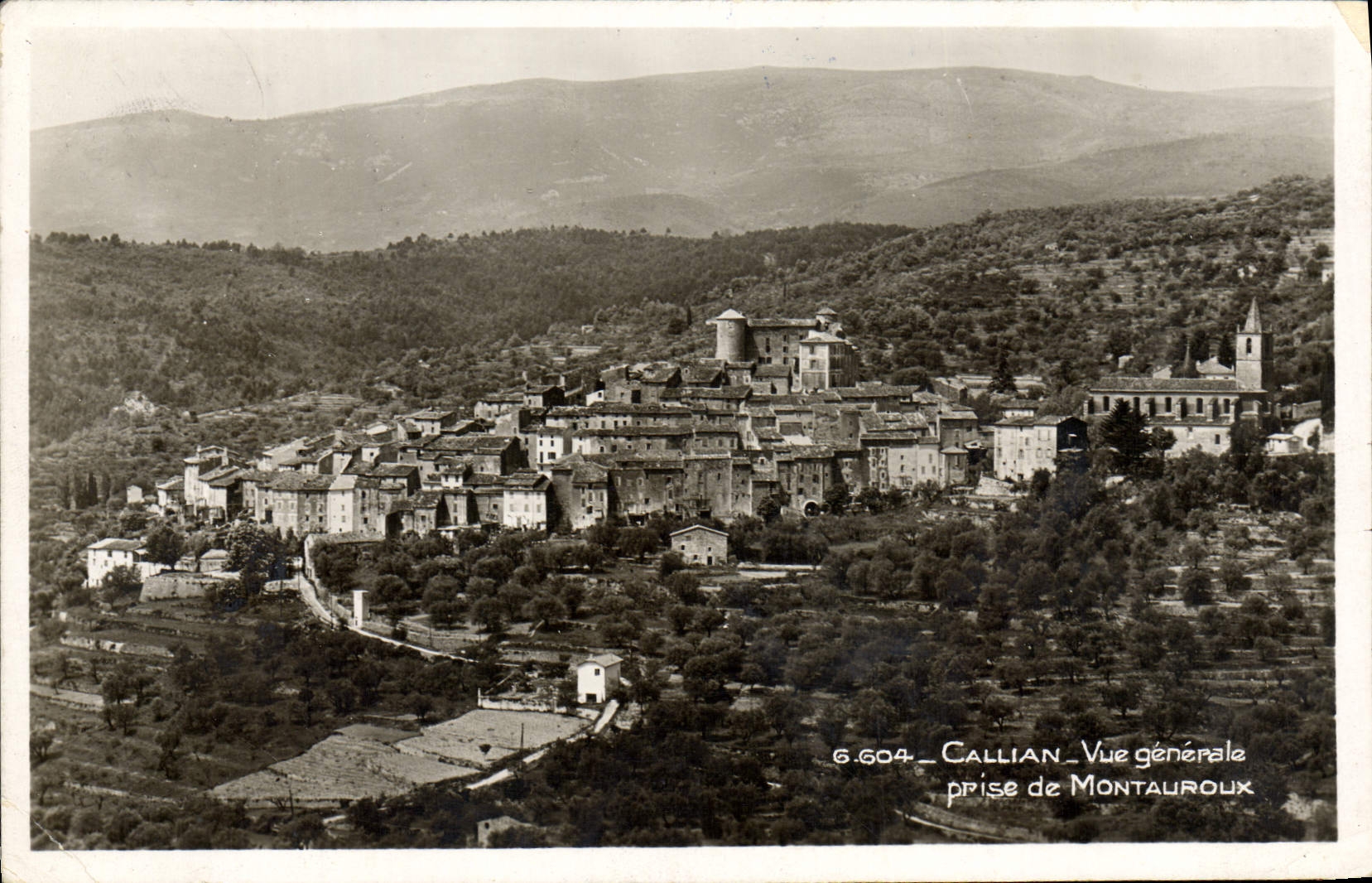 VINTAGE POSTCARD Callian View Taken De Montauroux
