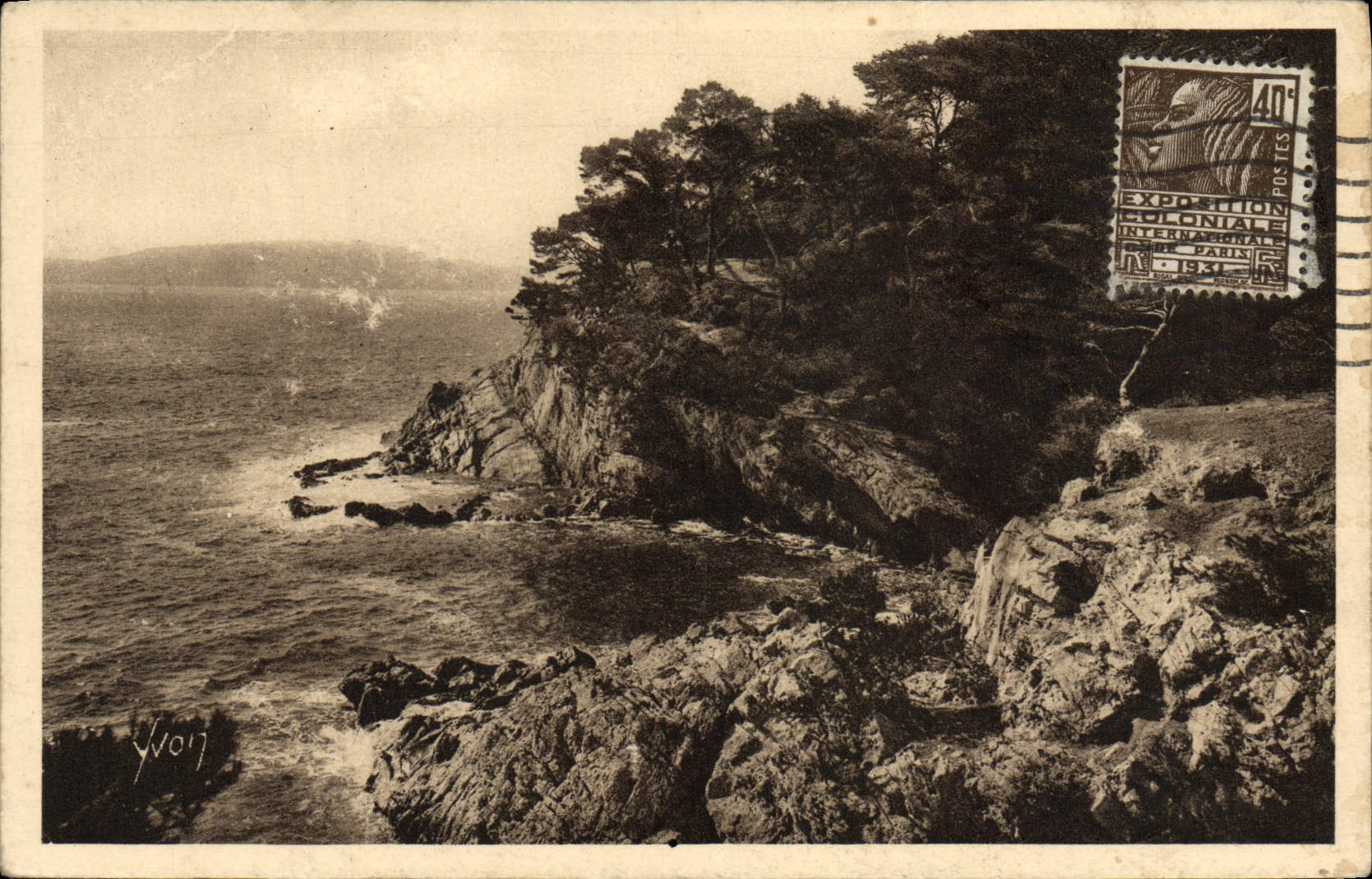 VINTAGE POSTCARD Soft France Dimensions Azure Toulon Calanques Of the Cape Brun