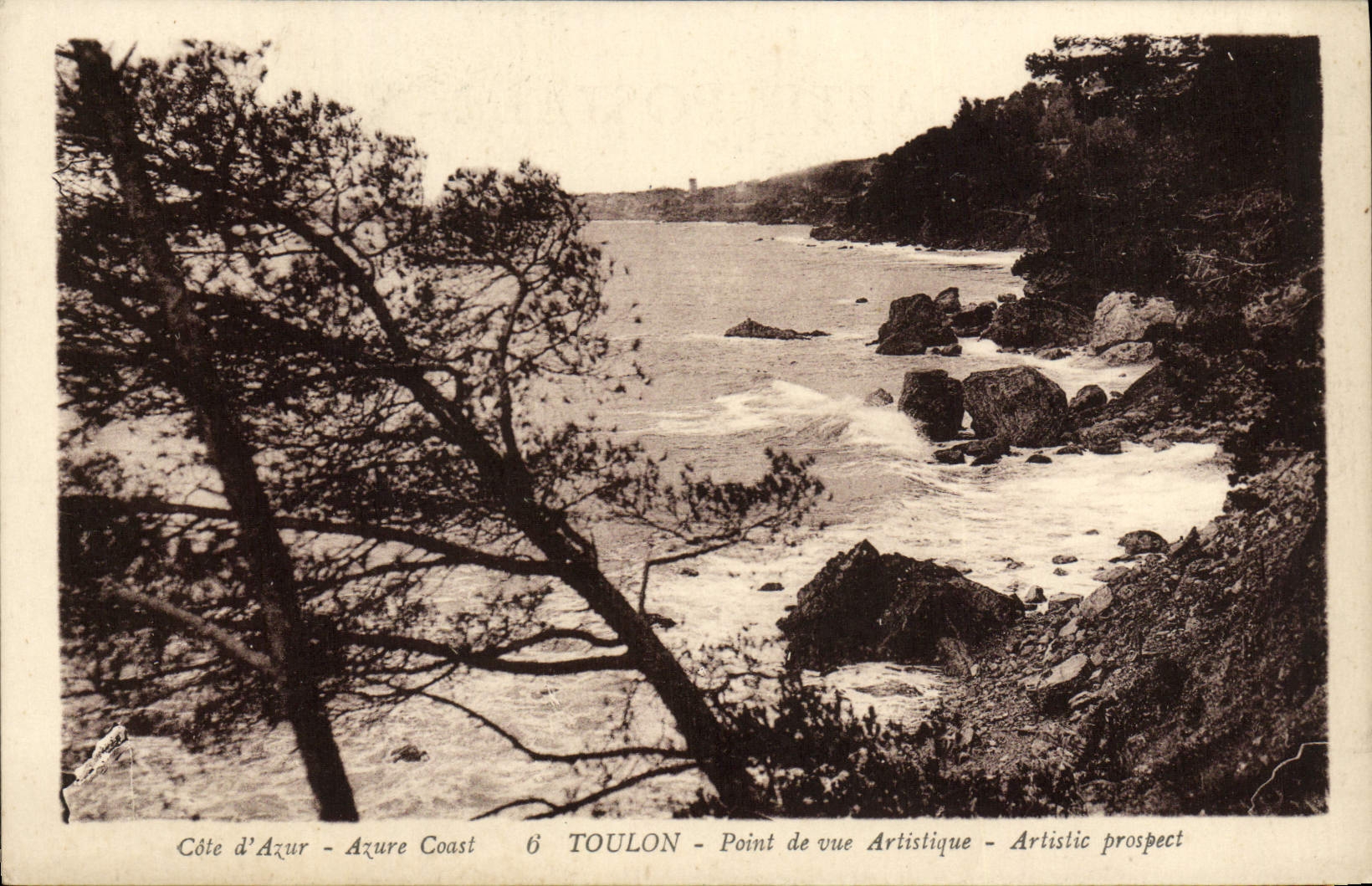 VINTAGE POSTCARD Artistic Toulon Point of view