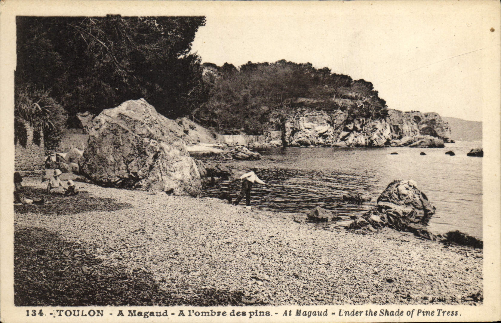 VINTAGE POSTCARD Toulon has Magaud In the Shade Of the pines