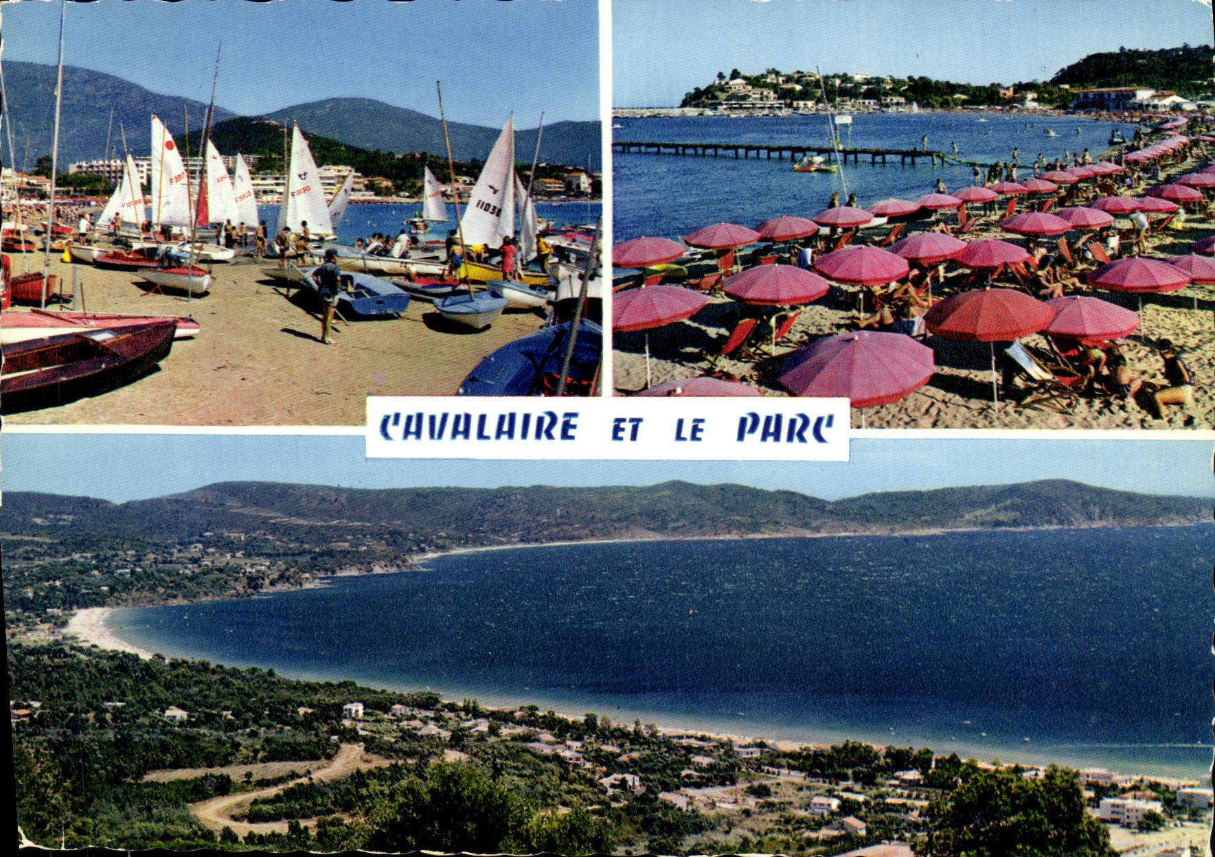 CPM La Cote Des Maures Cavalaire Sur Mer Preparatifs pour les regates Plage Parc de la Cavalaire Croix Valmer
