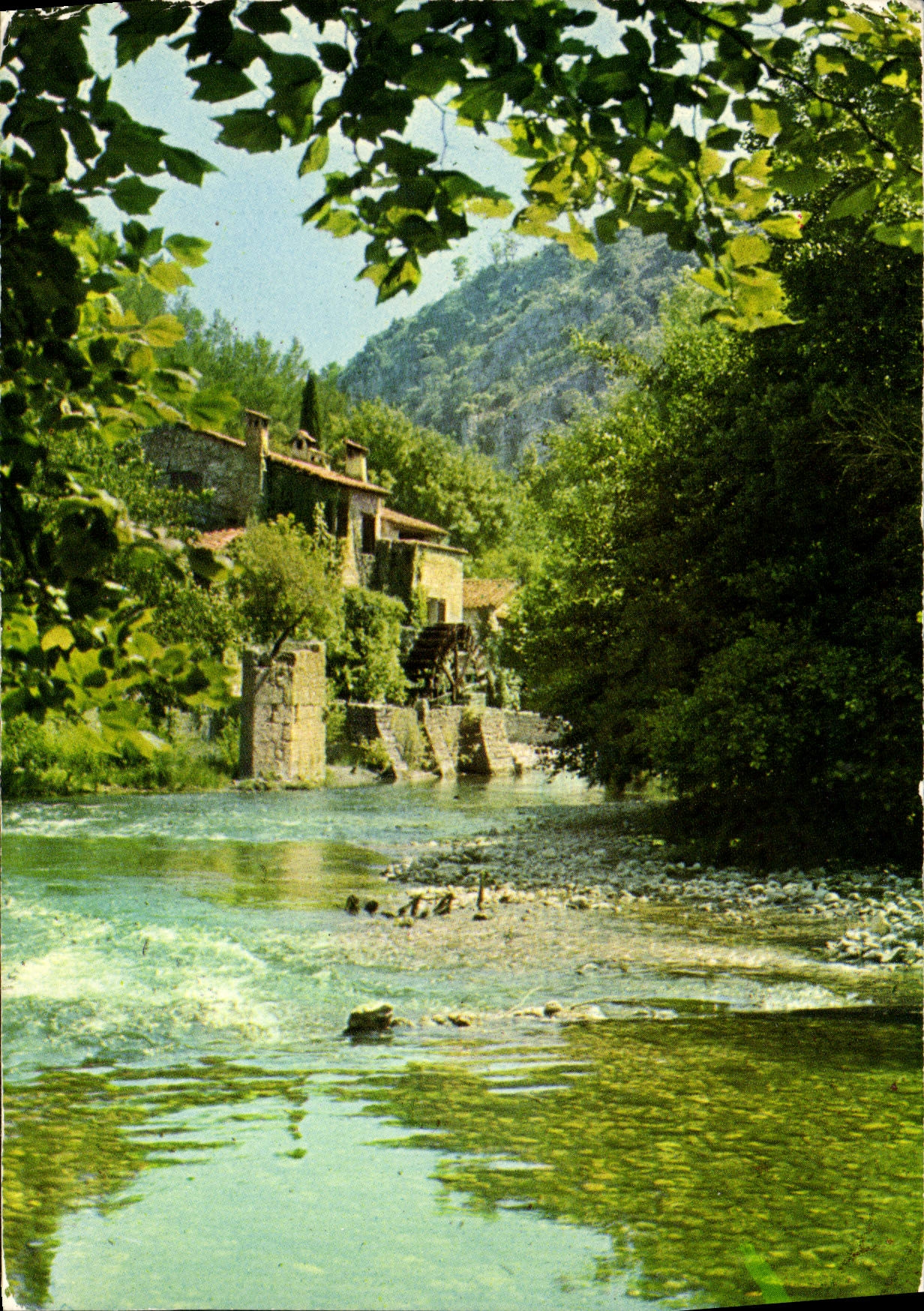 MODERN CARD the Picturesque Back Mediterranean country Old Mill Of Provence On the Wolf