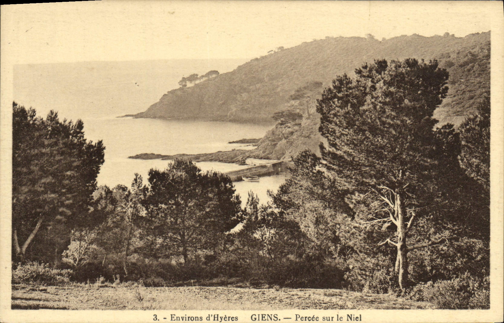 VINTAGE POSTCARD Surroundings of Hyeres Giens Bored on Niel