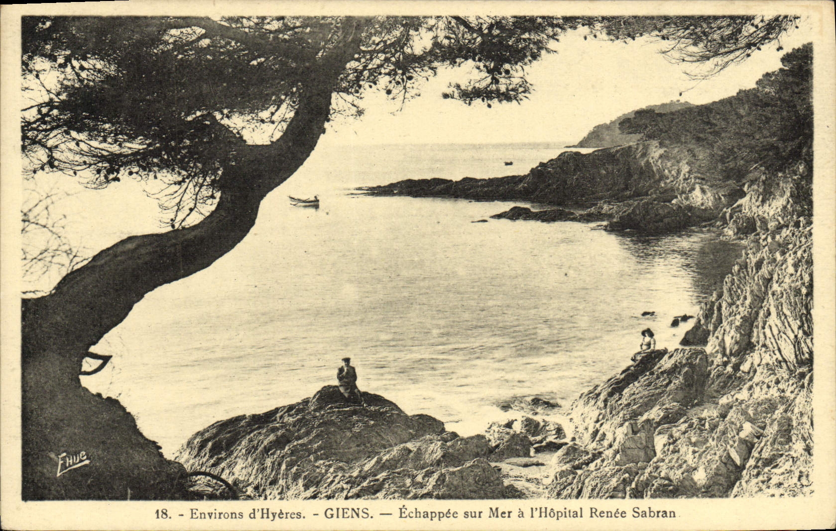 CPA Environs d'Hyeres Giens Echappee sur Mer a I'Hopital Renee Sabran