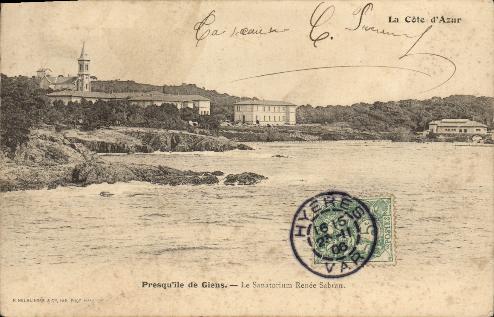VINTAGE POSTCARD Peninsula of Giens Sanatorium Renee Sabran