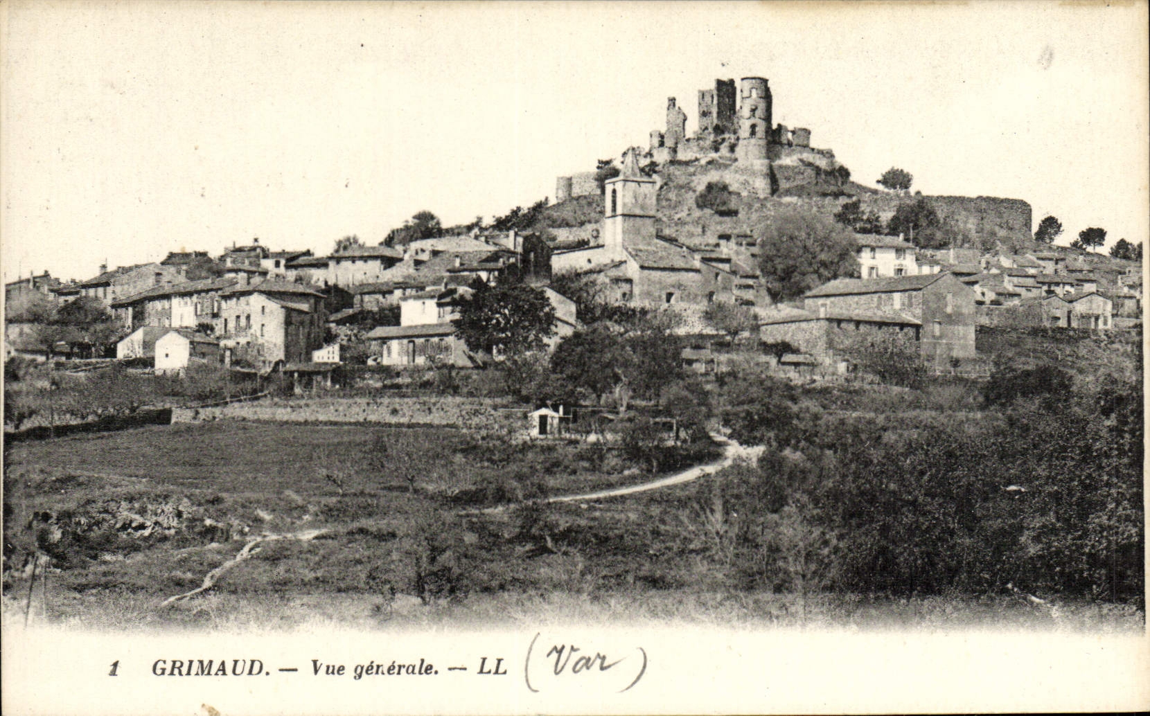 VINTAGE POSTCARD Grimaud View