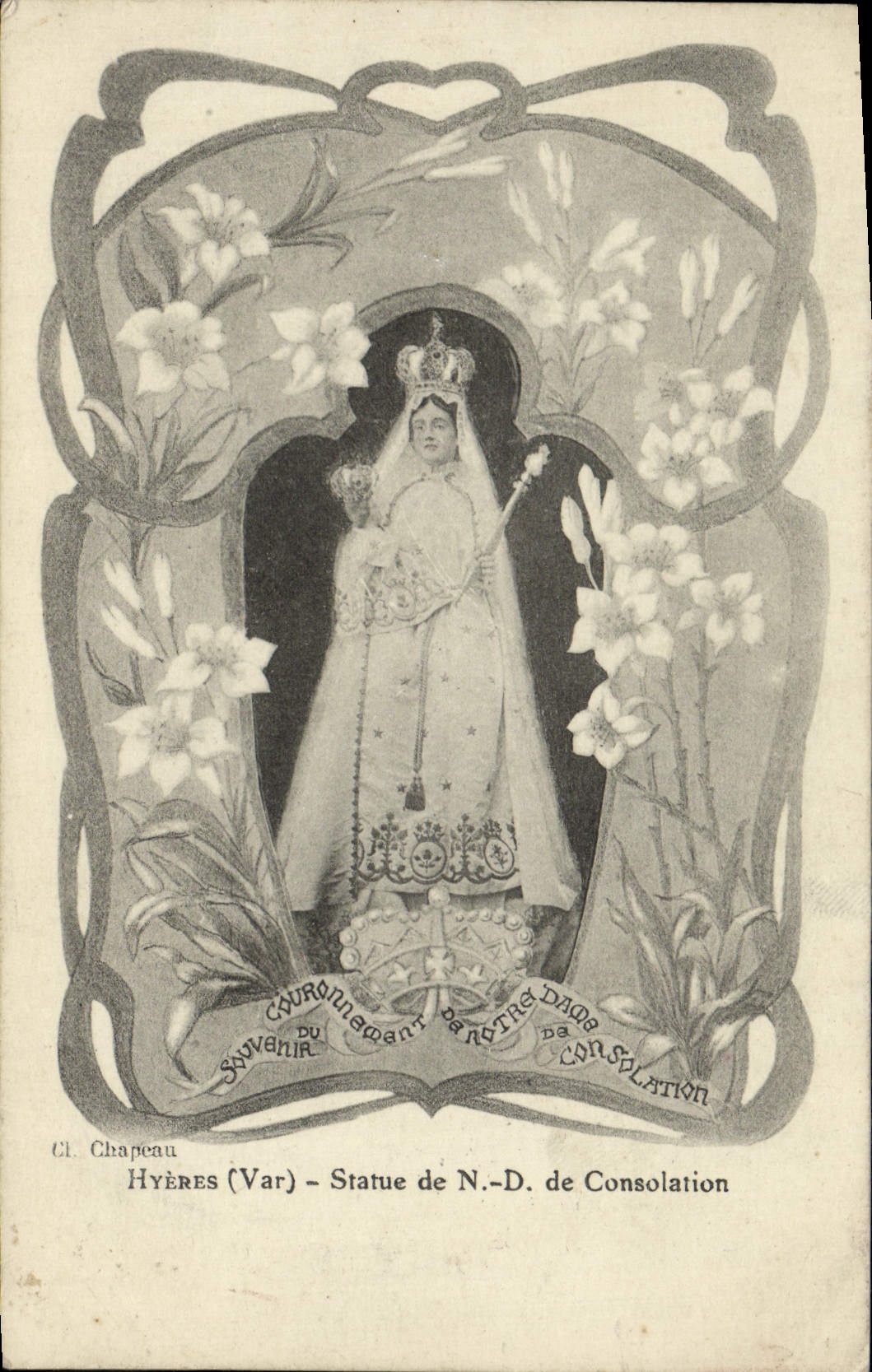 CPA Hyeres Statue de ND de Consolation