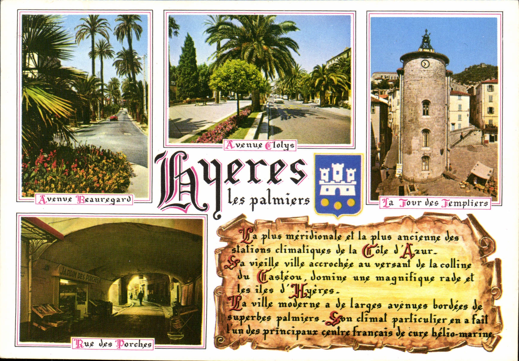 CPM Hyeres Les Palmiers Tour des templiers Avenue Beauregard Avenue Clolys Rue des Porches