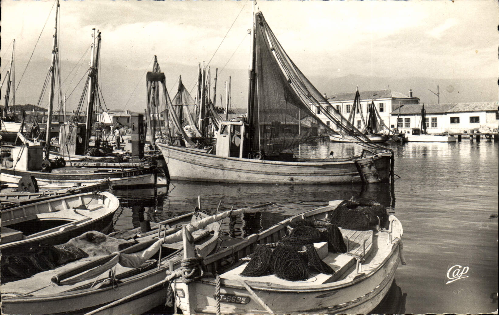 POSTAL MODERNA D salino Hyeres los barcos portuarios del pecado