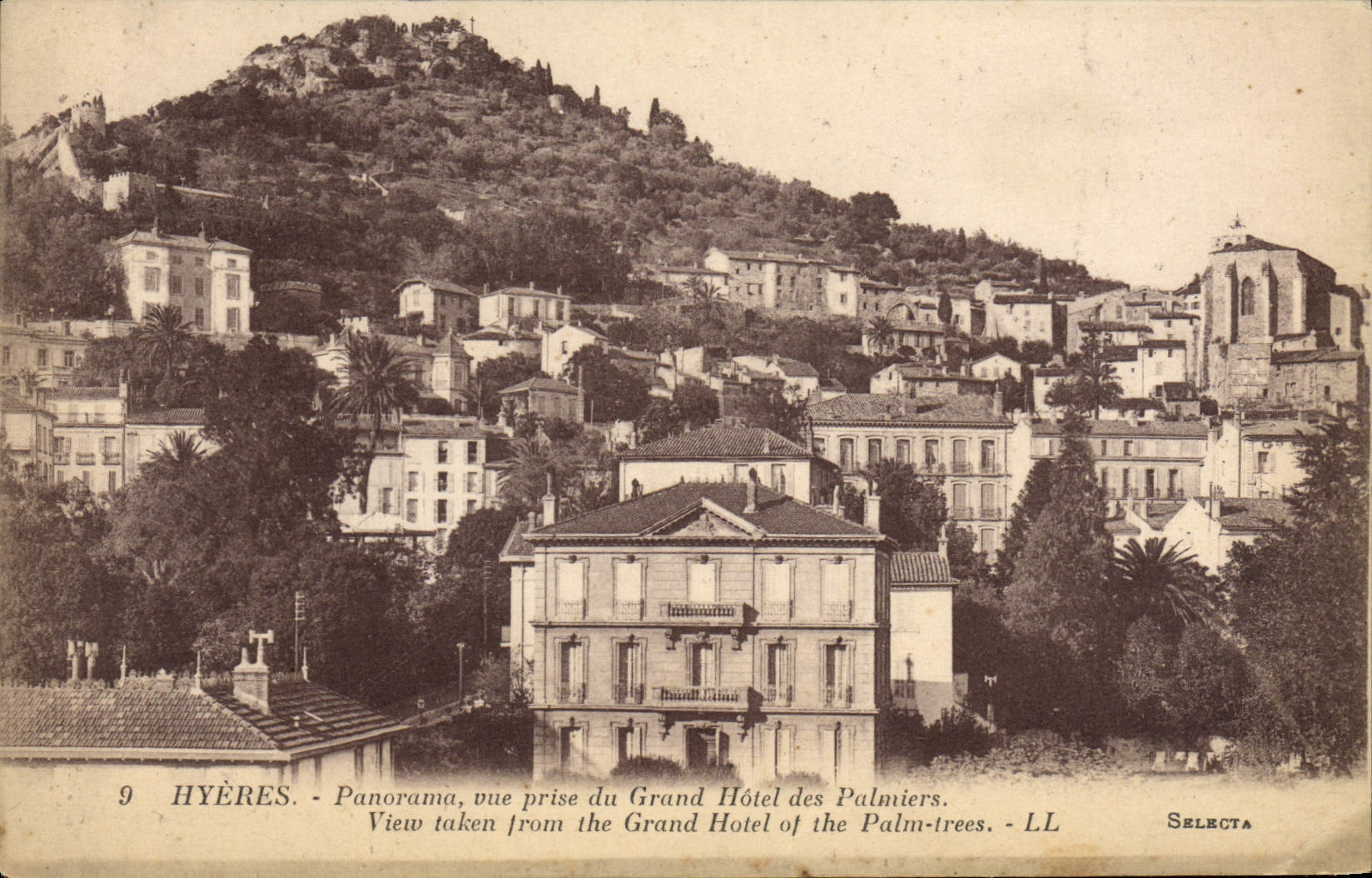 CPA Hyeres Panorama vue prise du Grand hotel des palmiers 