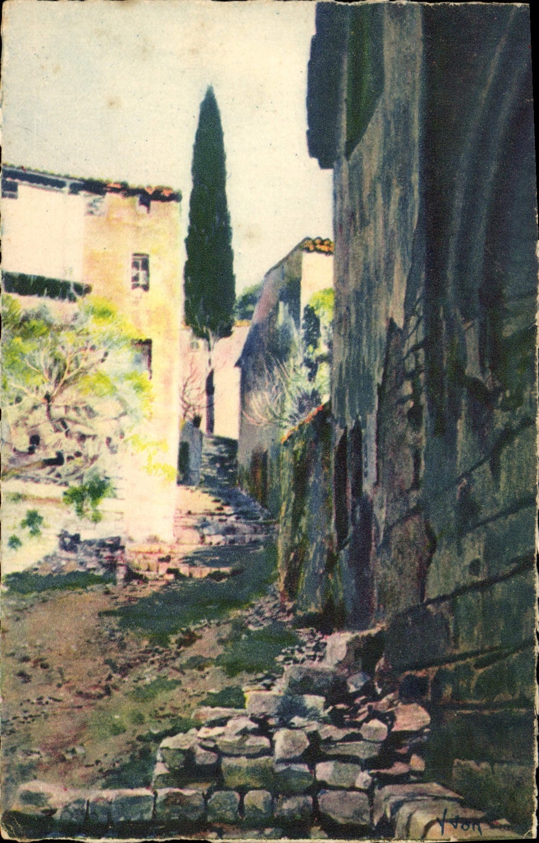 CPA Hyeres Vieille Rue et vieilles Maisons