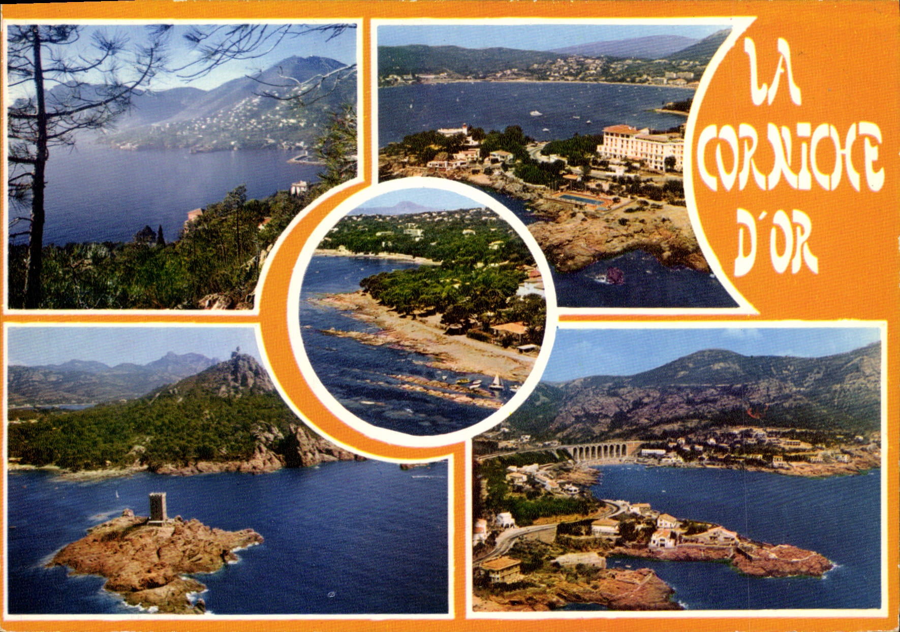 POSTAL MODERNA la cornisa Trayas Dramont del oro la isla del oro el semáforo