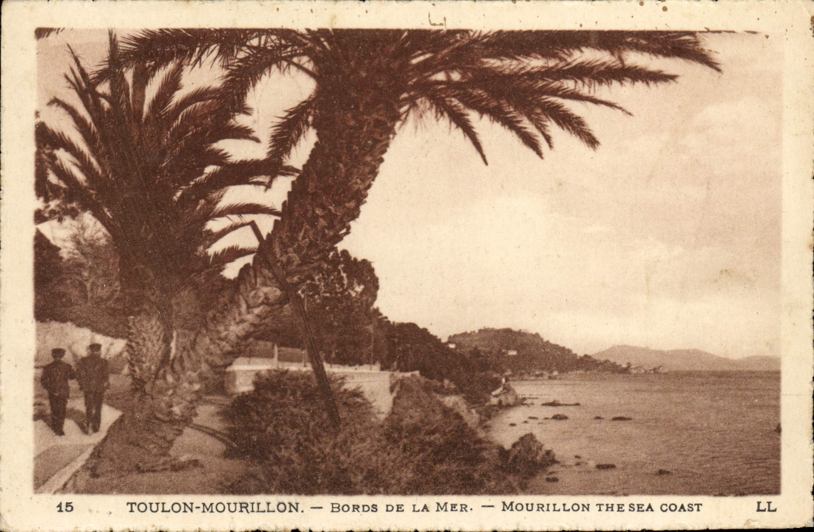 VINTAGE POSTCARD Toulon Mourillonn Edges Of the Sea