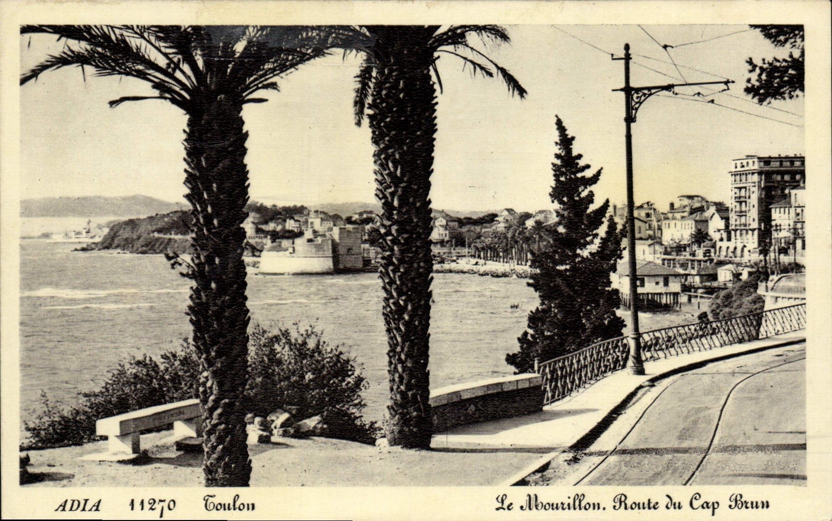 VINTAGE POSTCARD Toulon Mourillon Road Of the Brown Cape