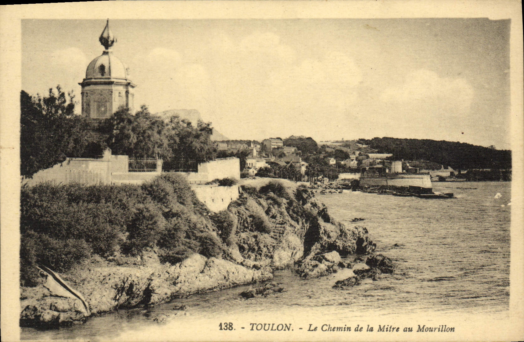 VINTAGE POSTCARD Toulon the Way of the Miter in Mourillon