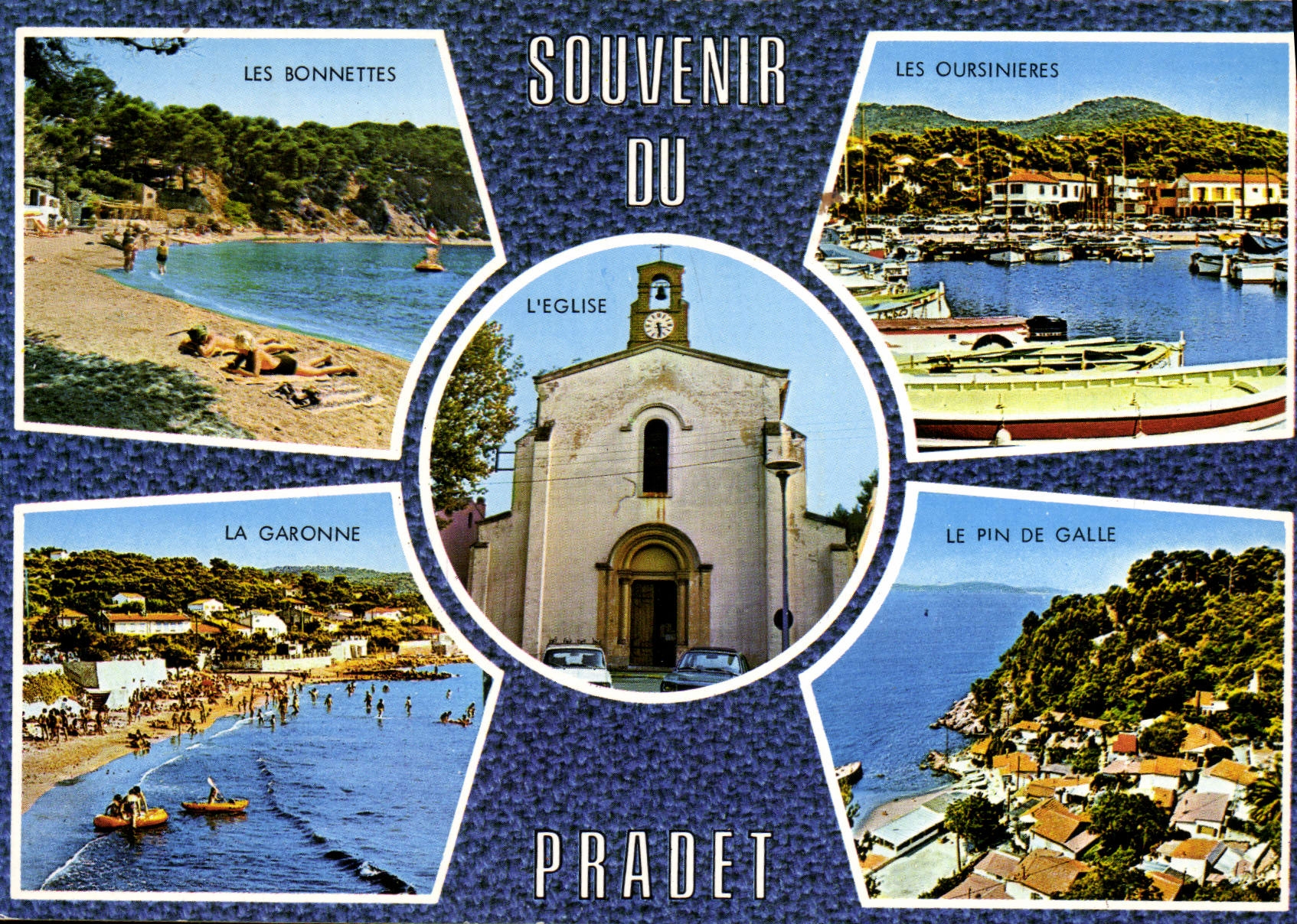 MODERN CARD Souvenir Of Pradet Dimensions Of the department of Var the Caps Oursinieres the Pine of Galle the Garonne