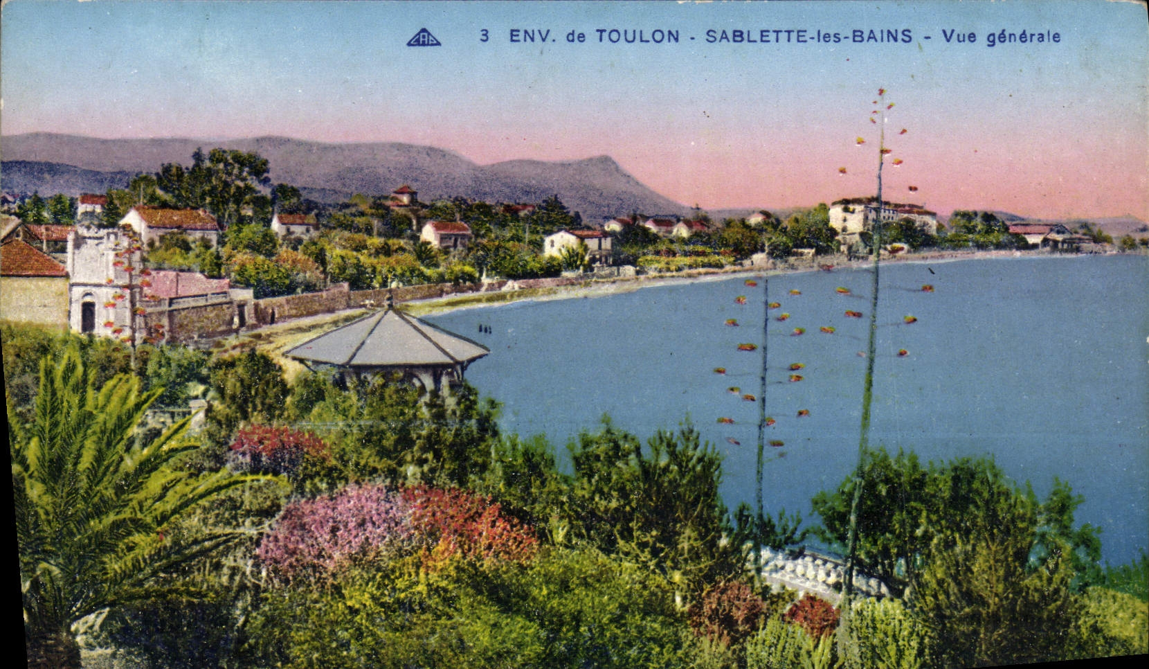 VINTAGE POSTCARD Surroundings of Toulon Sablette les Bains View