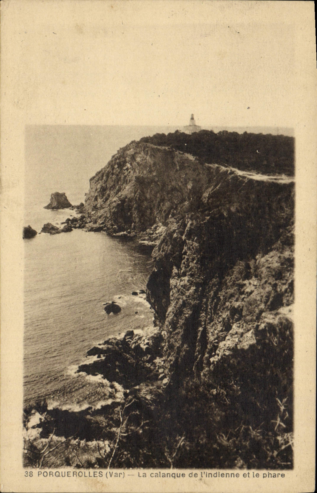 MODERN CARD Porquerolles the Creek of the Indian and the headlight