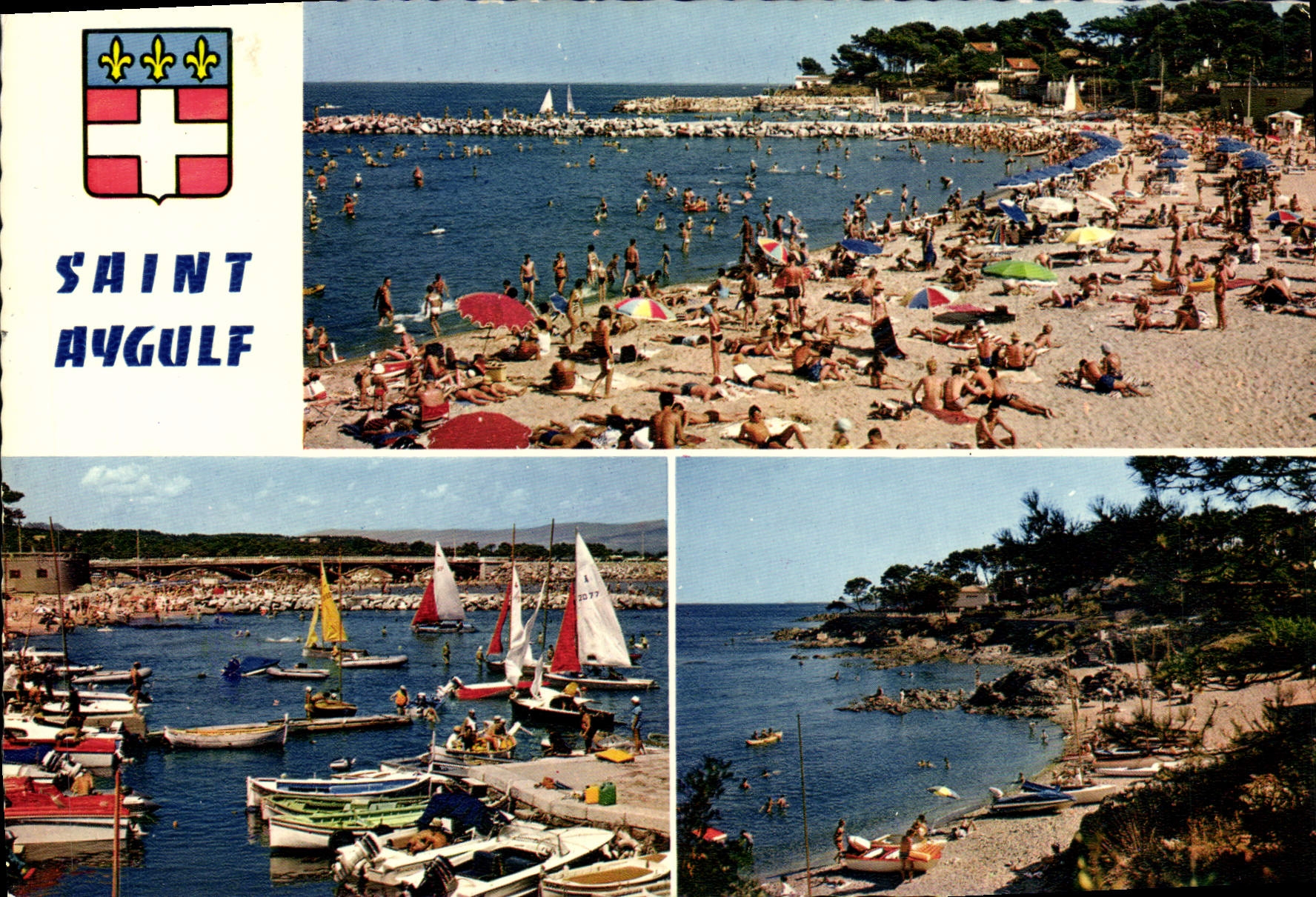 CPM Saint Aygulf La Plage Le port retour des Regates Plage du Pebrier